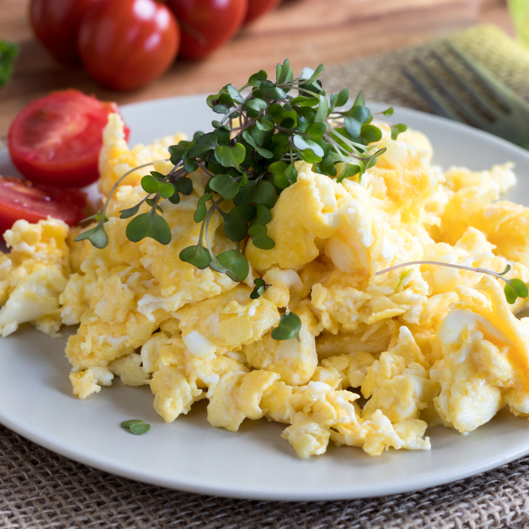 eggs and microgreens